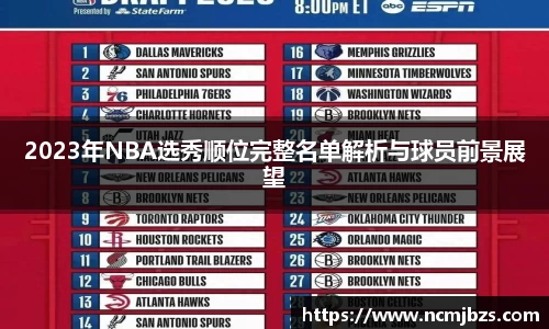 2023年NBA选秀顺位完整名单解析与球员前景展望